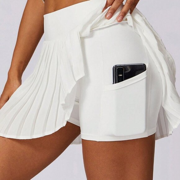 White Sporty Women's Skort & Tank Top Set - Picture 4 of 6